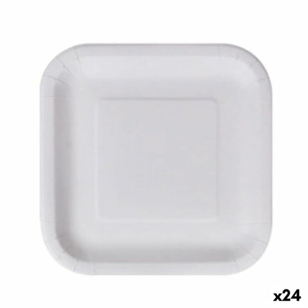 Service de vaisselle Algon Produits à usage unique Blanc Carton Carré 23 cm (24 Unités) - Sapin Belge