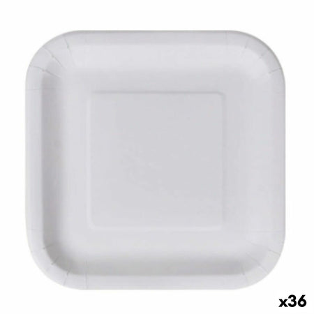 Service de vaisselle Algon Produits à usage unique Blanc Carton Carré 26 cm (36 Unités) - Sapin Belge