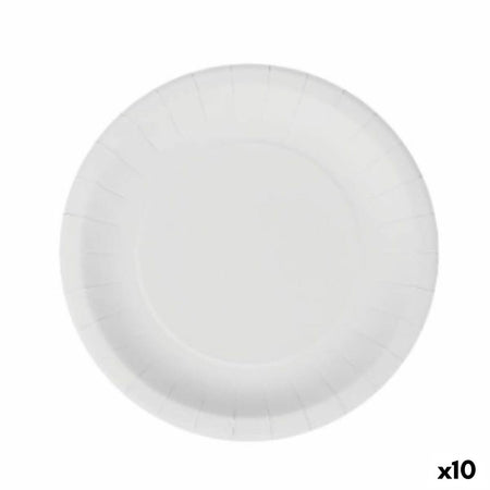 Service de vaisselle Algon Produits à usage unique Blanc Carton 20 cm (10 Unités) - Sapin Belge