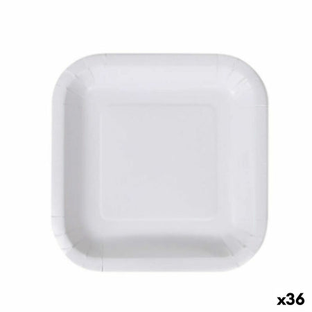 Service de vaisselle Algon Produits à usage unique Blanc Carton 20 cm (36 Unités) - Sapin Belge