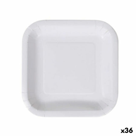 Service de vaisselle Algon Produits à usage unique Blanc Carton 23 cm (36 Unités) - Sapin Belge