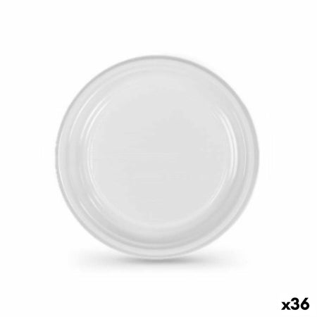 Lot d'assiettes réutilisables Algon Blanc 20,5 x 20,5 x 2 cm (36 Unités) - Sapin Belge