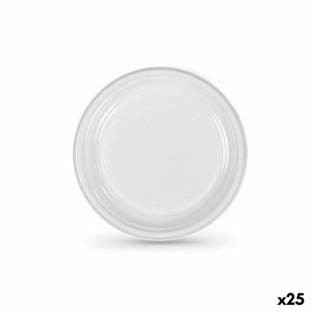 Lot d'assiettes réutilisables Algon Blanc Plastique (24 Unités) - Sapin Belge