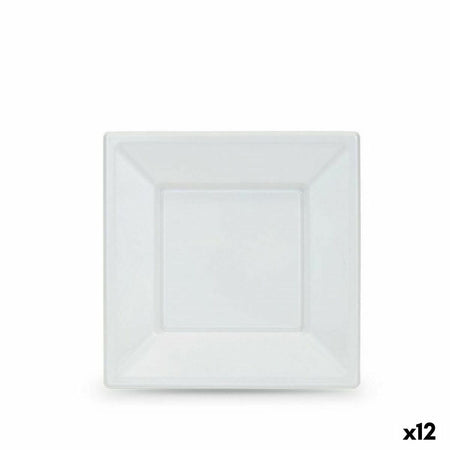 Lot d'assiettes réutilisables Algon Blanc Plastique 18 x 18 x 1,5 cm (24 Unités) - Sapin Belge