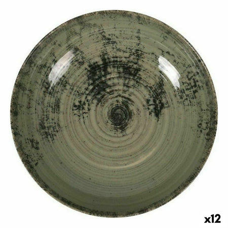 Assiette creuse La Mediterránea Aspe Vert Ø 22,7 x 5 cm (12 Unités) - Sapin Belge