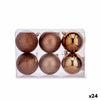 Lot de boules de Noël Marron Plastique 8 x 9 x 8 cm (24 Unités) - Sapin Belge