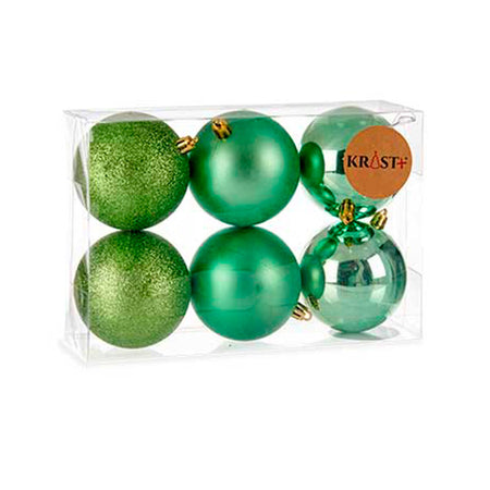 Lot de boules de Noël Vert Plastique Ø 8 cm (24 Unités) - Sapin Belge