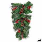 Guirlande de Noël Branche Fruits rouges Vert 30 x 9 x 65 cm (6 Unités) - Sapin Belge