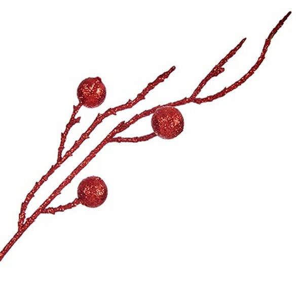 Branche Rouge Plastique 9 x 9 x 97 cm (12 Unités) - Sapin Belge