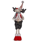 Figurine Décorative renne de noël Rouge Gris Polyester 13 x 65 x 18 cm (4 Unités) - Sapin Belge