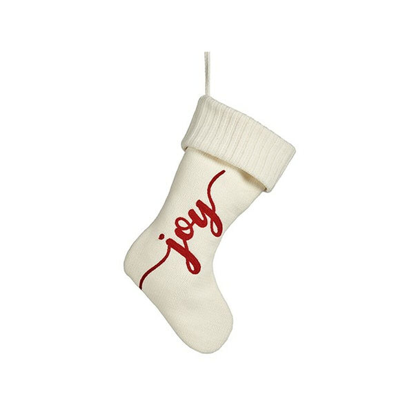 Décorations de Noël Joy Chaussette de Noël Blanc Tissu 28 x 4 x 46 cm (12 Unités) - Sapin Belge