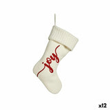 Décorations de Noël Joy Chaussette de Noël Blanc Tissu 28 x 4 x 46 cm (12 Unités) - Sapin Belge