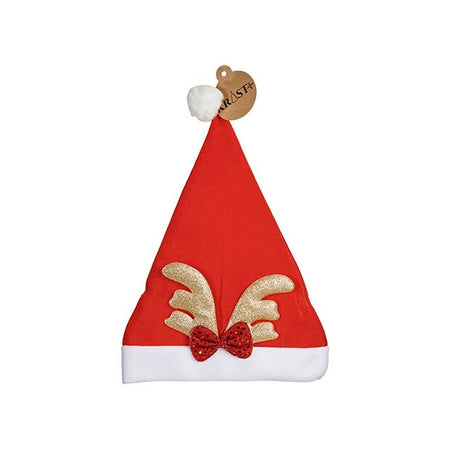Bonnet de Père Noël Renne Rouge Doré 28 x 2 x 39 cm (12 Unités) - Sapin Belge