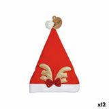 Bonnet de Père Noël Renne Rouge Doré 28 x 2 x 39 cm (12 Unités) - Sapin Belge