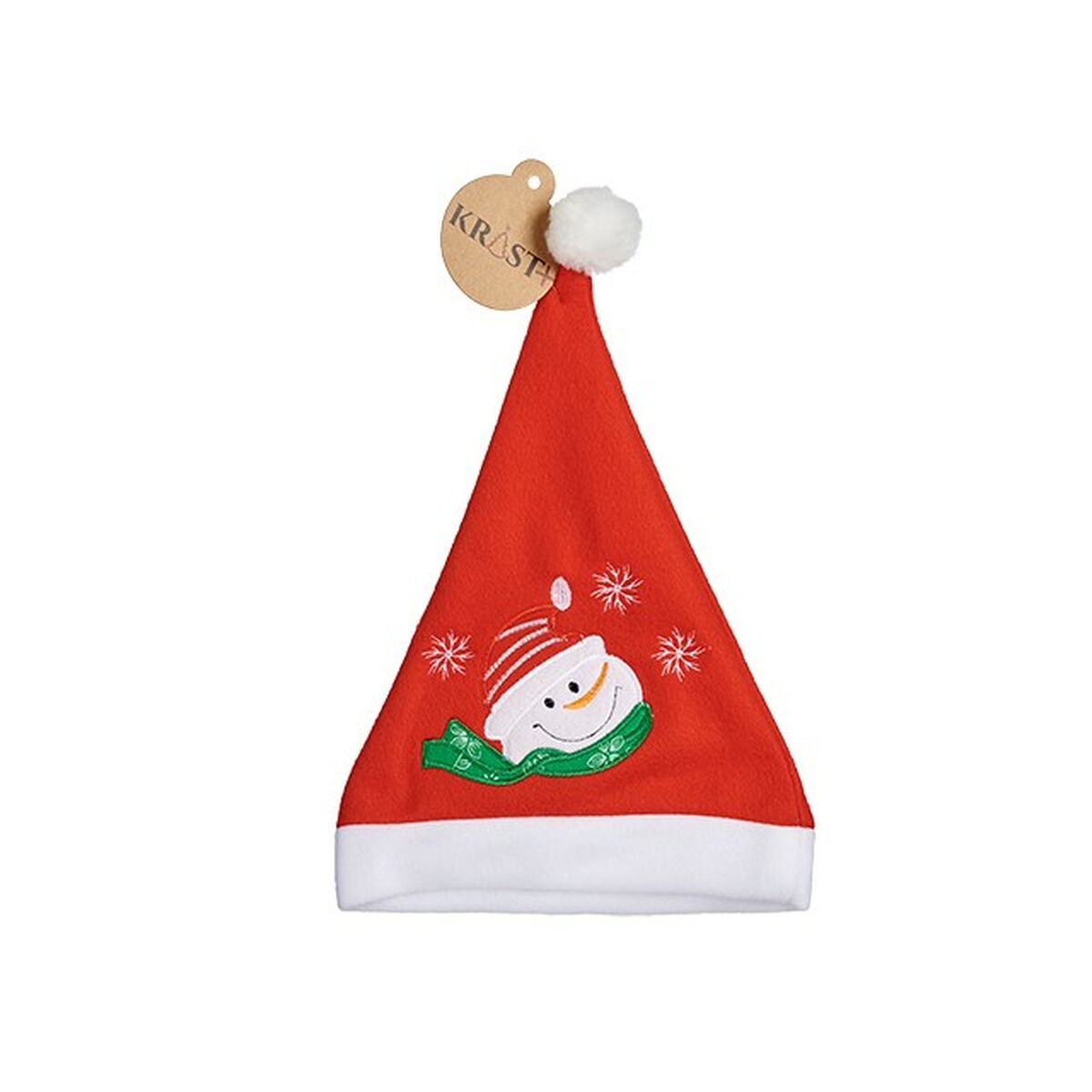 Bonnet de Père Noël Bonhomme de Neige Rouge 24 x 1 x 35 cm (12 Unités) - Sapin Belge