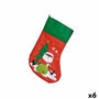 Décorations de Noël Chaussette de Noël Père Noël Rouge 26 x 0,5 x 41 cm (6 Unités) - Sapin Belge