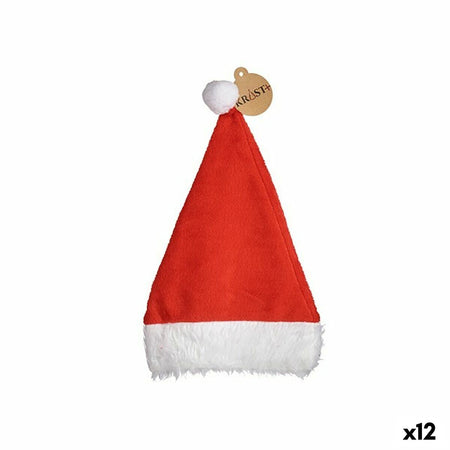 Bonnet de Père Noël Blanc Rouge 29 x 2 x 45 cm (12 Unités) - Sapin Belge