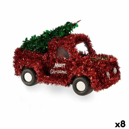 Figurine Décorative Camionnette guirlande Rouge Vert polypropylène PET 15 x 18 x 27 cm (8 Unités) - Sapin Belge