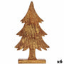 Figurine Décorative Sapin de Noël Doré Bois 5 x 39 x 22 cm (6 Unités) - Sapin Belge