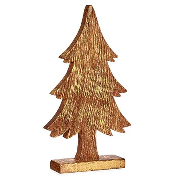 Figurine Décorative Sapin de Noël Doré Bois 5 x 39 x 22 cm (6 Unités) - Sapin Belge