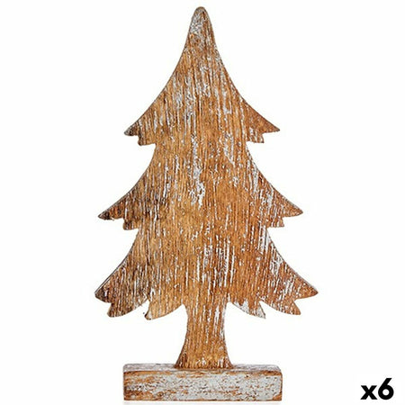 Figurine Décorative Sapin de Noël Argenté Bois 5 x 31 x 15 cm (6 Unités) - Sapin Belge
