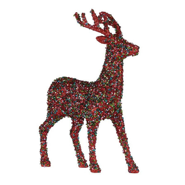 Figurine Décorative renne de noël Paillettes Multicouleur Plastique 15 x 45 x 30 cm (8 Unités) - Sapin Belge