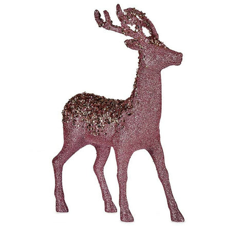 Figurine Décorative renne de noël Rose Plastique 15 x 45 x 30 cm (8 Unités) - Sapin Belge