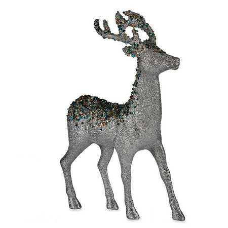 Figurine Décorative renne de noël Argenté Plastique 15 x 45 x 30 cm (2 Unités) - Sapin Belge