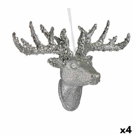 Décorations de Noël renne de noël Pendentif Argenté 32 cm (4 Unités) - Sapin Belge