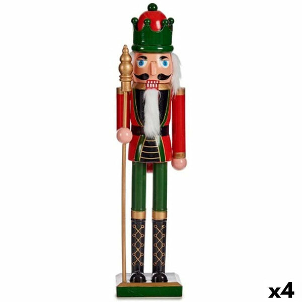 Figurine Décorative Casse-Noisette Rouge Vert Plastique 13,2 x 59,5 x 11,5 cm (4 Unités) - Sapin Belge