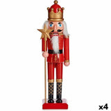 Figurine Décorative Casse-Noisette Rouge Plastique 13 x 60 x 14,5 cm (4 Unités) - Sapin Belge