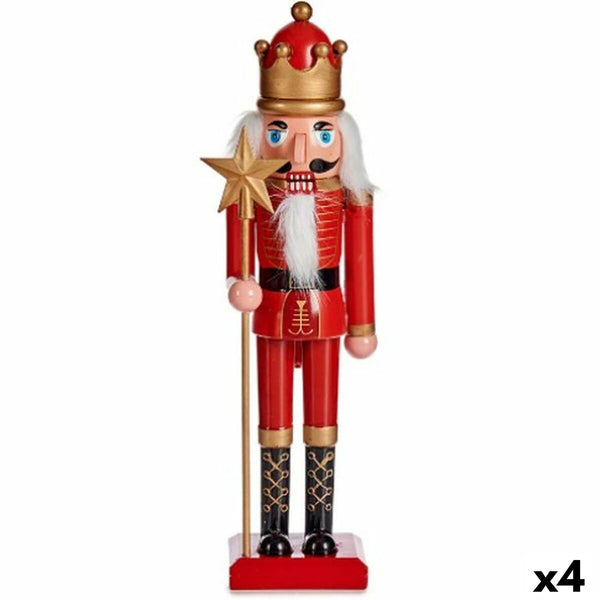 Figurine Décorative Casse-Noisette Rouge Plastique 13 x 60 x 14,5 cm (4 Unités) - Sapin Belge