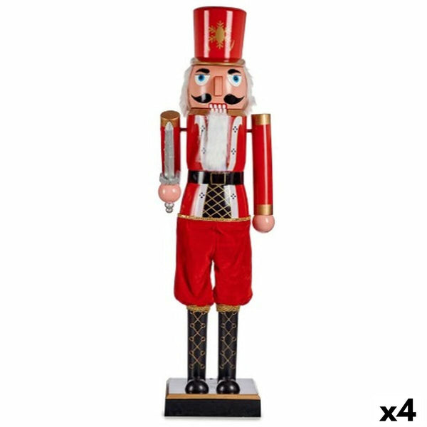 Figurine Décorative Casse-Noisette Noir Rouge Plastique 13 x 60 x 14,5 cm (4 Unités) - Sapin Belge