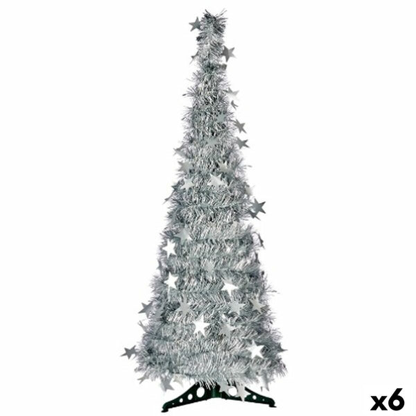 Sapin de Noël Argenté guirlande 38 x 38 x 150 cm (6 Unités) - Sapin Belge