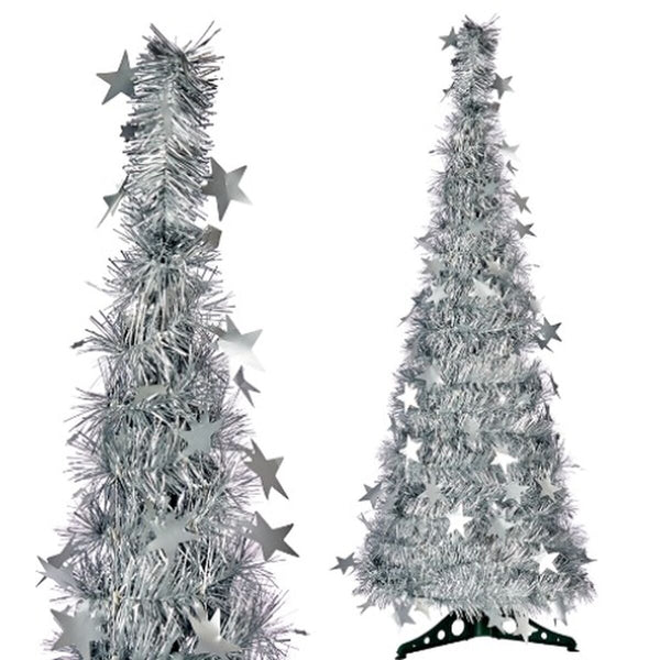 Sapin de Noël Argenté guirlande 38 x 38 x 150 cm (6 Unités) - Sapin Belge