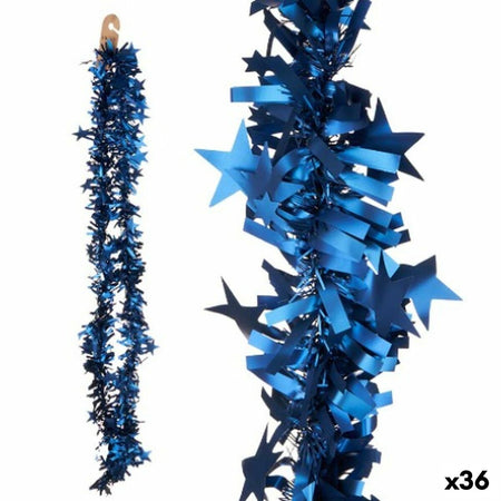 Guirlande de Noël guirlande Etoiles Bleu 9 x 9 x 200 cm (36 Unités) - Sapin Belge