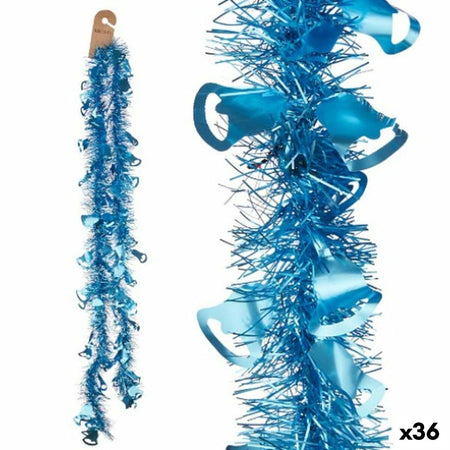Guirlande de Noël guirlande Cloches Turquoise Plastique 12 x 12 x 200 cm (36 Unités) - Sapin Belge