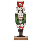 Figurine Décorative Casse-Noisette Blanc Rouge Vert Bois 6 x 30,5 x 11 cm (12 Unités) - Sapin Belge