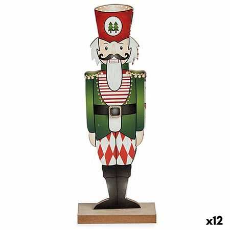 Figurine Décorative Casse-Noisette Blanc Rouge Vert Bois 6 x 30,5 x 11 cm (12 Unités) - Sapin Belge