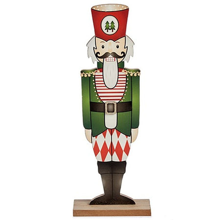 Figurine Décorative Casse-Noisette Noir Rouge Vert Bois 8 x 40 x 15 cm (12 Unités) - Sapin Belge