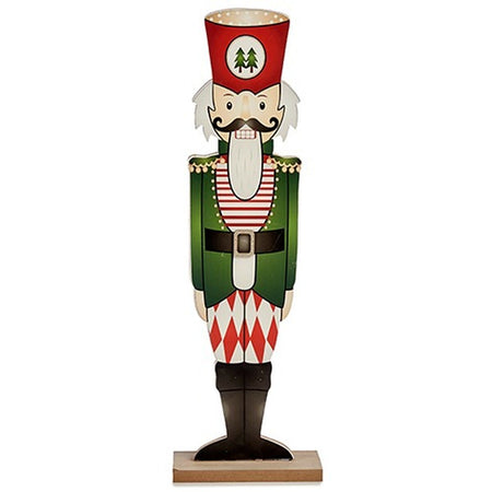 Figurine Décorative Casse-Noisette Blanc Noir Rouge Vert Bois 10 x 60 x 19 cm (6 Unités) - Sapin Belge