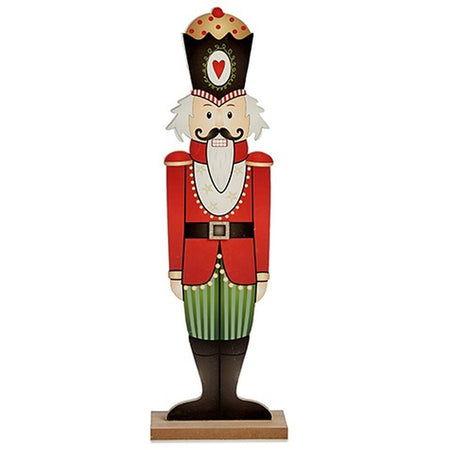 Figurine Décorative Casse-Noisette Blanc Noir Rouge Vert Bois 10 x 60 x 19 cm (6 Unités) - Sapin Belge