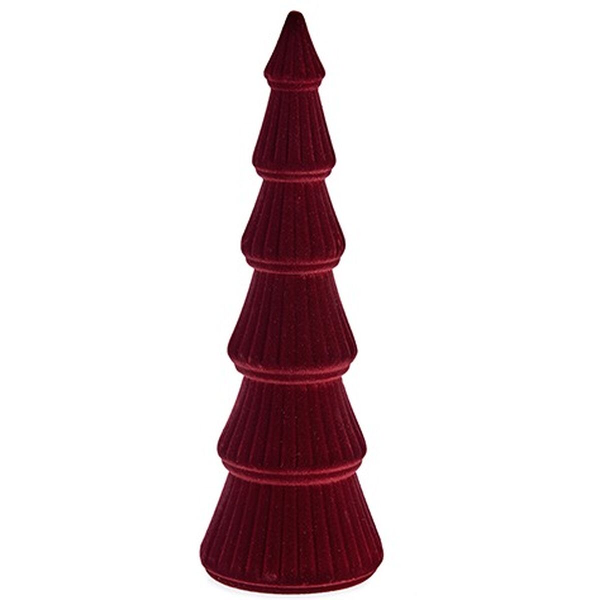 Sapin de Noël Velours Bordeaux Bois 11 x 34 x 11 cm (8 Unités) - Sapin Belge