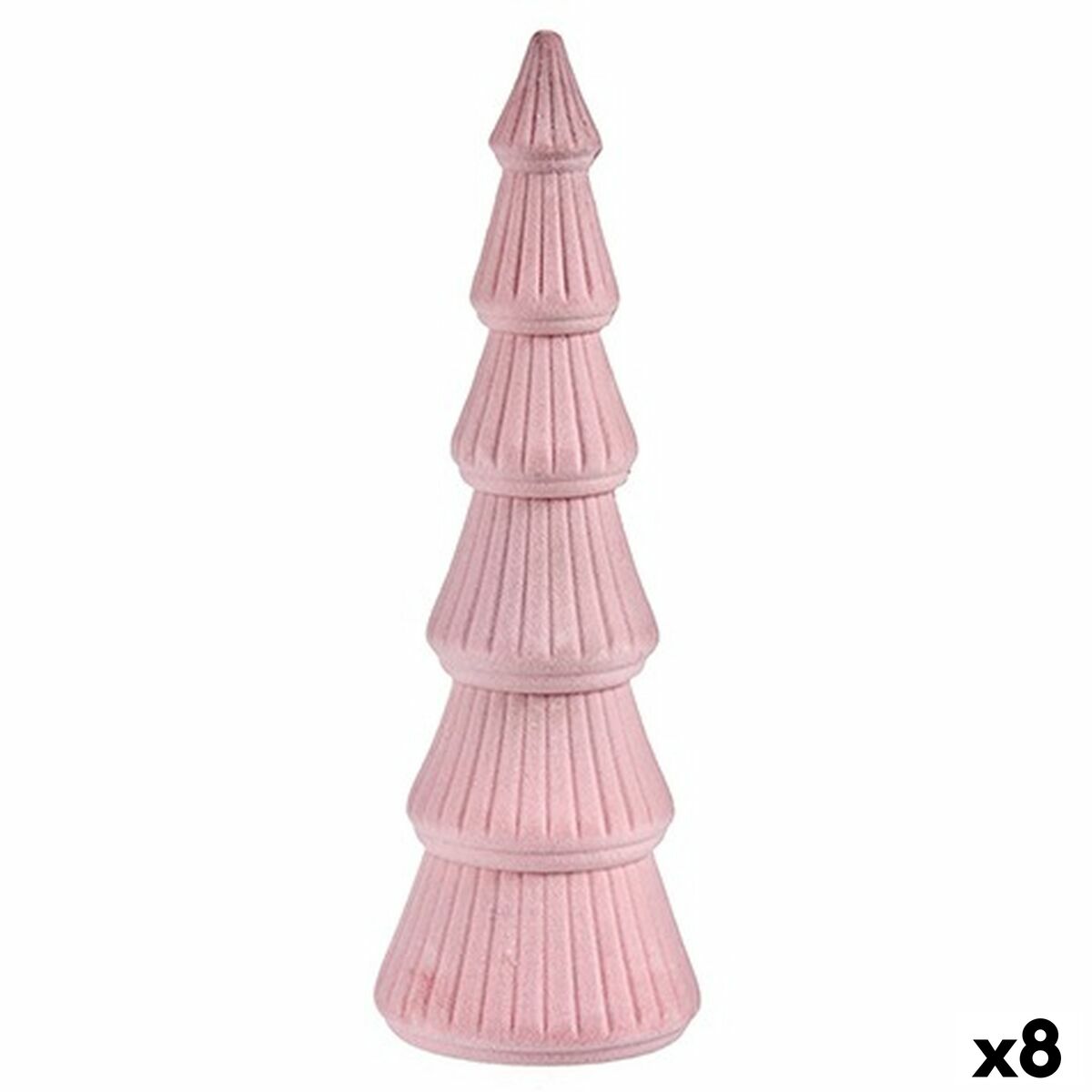 Sapin de Noël Velours Rose Bois 12 x 34,5 x 12 cm (8 Unités) - Sapin Belge