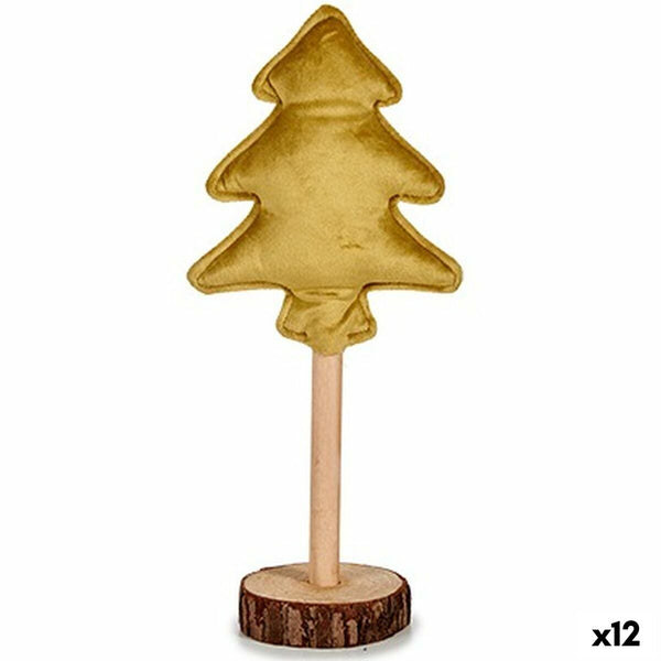 Sapin de Noël Polyester Doré Bois 9,5 x 32 x 13 cm (12 Unités) - Sapin Belge