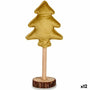 Sapin de Noël Polyester Doré Bois 9,5 x 32 x 13 cm (12 Unités) - Sapin Belge