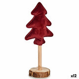 Sapin de Noël Polyester Bordeaux Bois 9,5 x 32 x 13 cm (12 Unités) - Sapin Belge