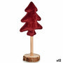 Sapin de Noël Polyester Bordeaux Bois 9,5 x 32 x 13 cm (12 Unités) - Sapin Belge