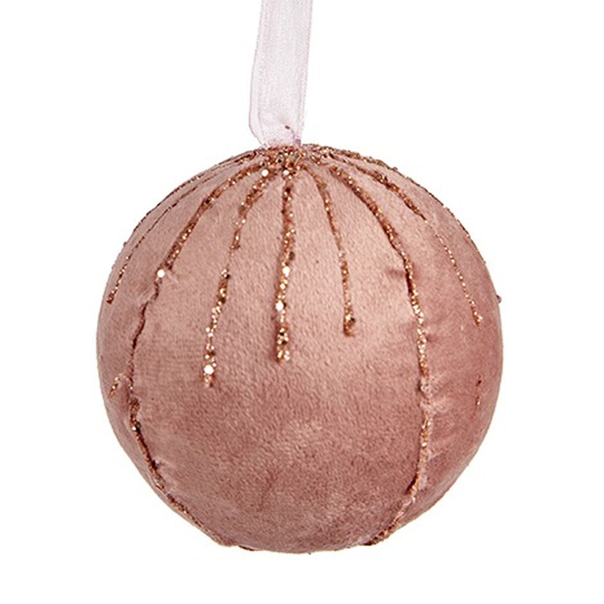 Lot de boules de Noël Polyester Rose 8 x 8 x 8 cm (6 Unités) - Sapin Belge