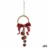 Décorations de Noël Lien Marron Noir Rouge Plastique 11,5 x 4 x 25 cm (24 Unités) - Sapin Belge